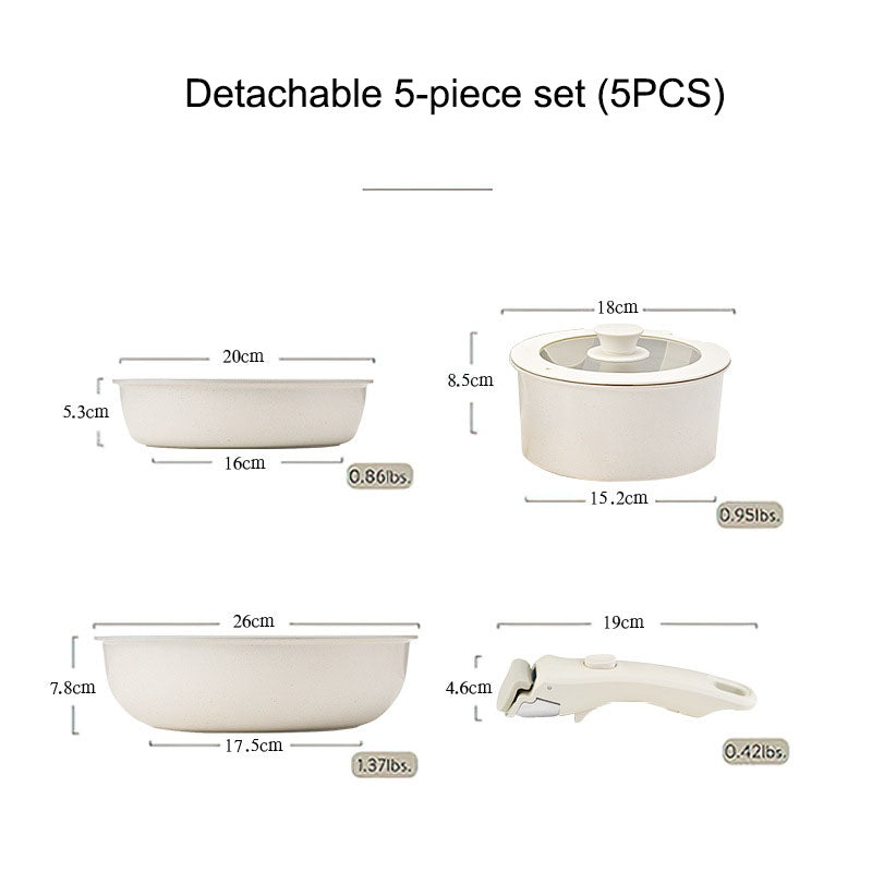 Space-Saving Elegance Detachable Cookware Set