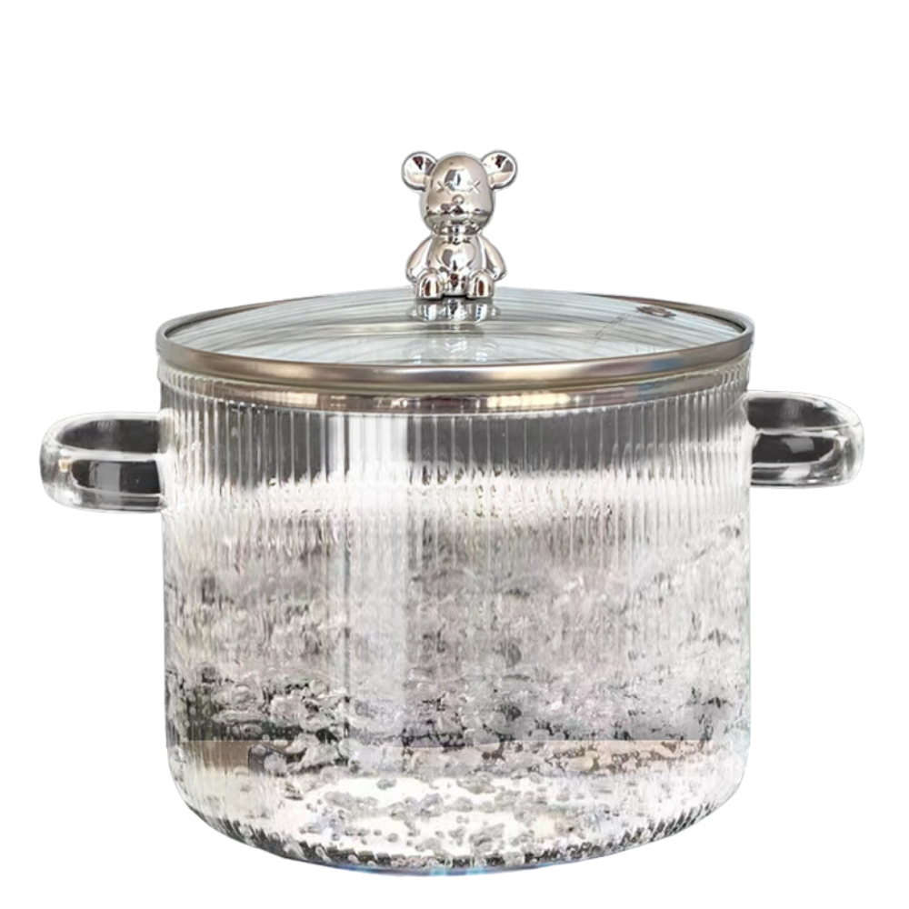 Elegant Simplicity Bear Clear Glass Boiling Pot