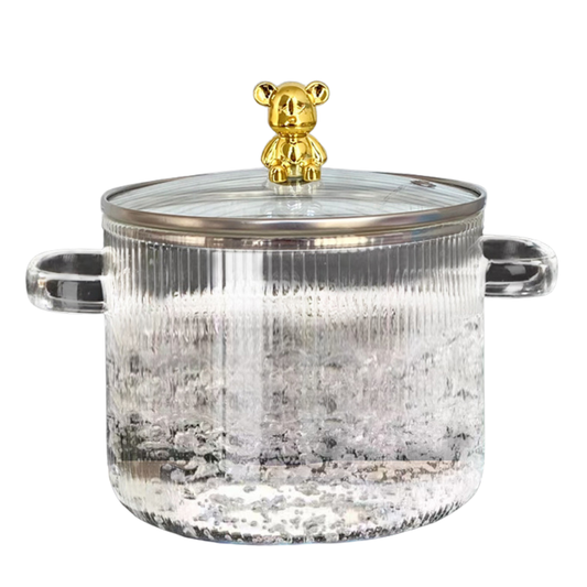 Elegant Simplicity Bear Clear Glass Boiling Pot