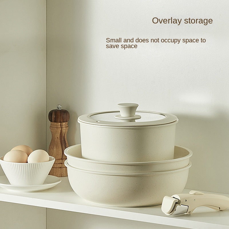 Space-Saving Elegance Detachable Cookware Set